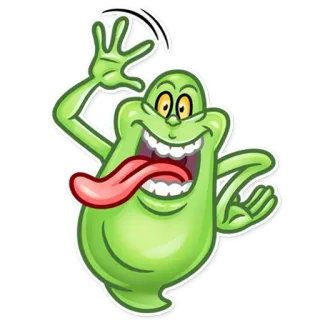 👋 4e2a4229 Slimer Ghostbusters Slimer, Ghostbusters, dessin animé, fantôme, drôle, film, personnage telegram sticker