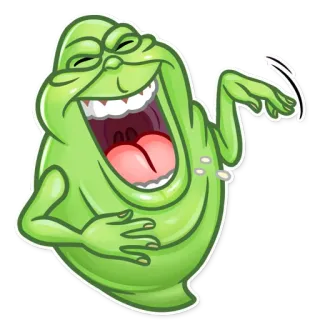 😂 4f80b5be Slimer Ghostbusters Ghostbusters, Slimer, dessin animé, fantôme, drôle, humour, autocollant, film telegram sticker
