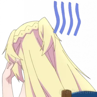 😥 07740958 애니메이션, 화난, 좌절한, 애니메이션 여자, 고개 숙인 telegram sticker