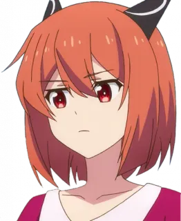 🤨 654d8894 애니메이션, 소녀, 빨간머리, 귀여운, 표정,  smug telegram sticker