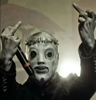 🖕 22f54ecc Corey Taylor slipknot, musik, metal, topeng, jari tengah, rock whatsapp sticker