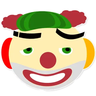 😕 3f5fcd01 klaun, twarz, kreskówka, ilustracja, cyrk, zabawny, sztuka telegram sticker
