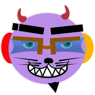 😈 6d7db60d diabeł, kreskówka, zło, rogi, potwór, postać telegram sticker