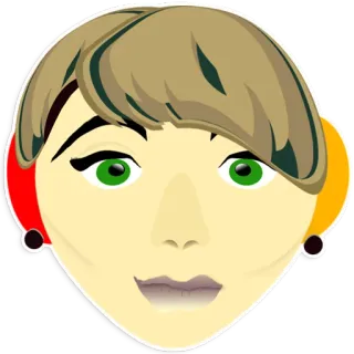 👧 79b7f2de kreskówka, kobieta, twarz, portret, ilustracja telegram sticker