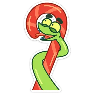 🤩 0ca933fc ular, permen tongkat, kartun, binatang, stiker, lucu telegram sticker