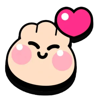 🥟 97cb8433 pangsit, kawaii, makanan, imut, hati whatsapp sticker