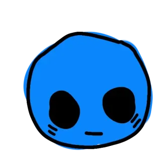 😶 c8a095df ブロブ, 漫画, 青, 抽象, シンプル, アイコン telegram sticker