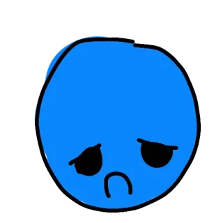 😢 dfa73403 悲しい, 青, 絵文字, イラスト, 顔, 感情 telegram sticker