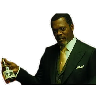 🙂 a9cd0381 Samuel L. Jackson hombre, traje, actor, botella telegram sticker
