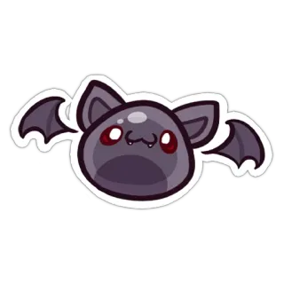 🦇 89684800 chauve-souris, animal, mignon, dessin animé, autocollant telegram sticker