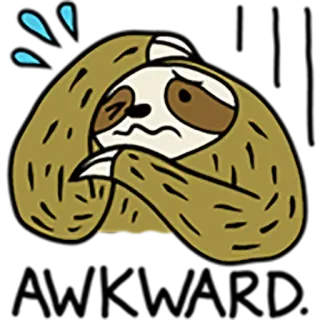 🙃 1acbdb19 bicho-preguiça, animal, fofo, desenho animado, exaustão, cansado, suando whatsapp sticker