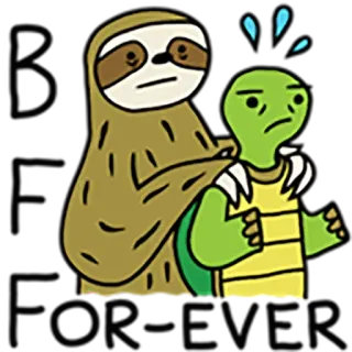 👯 a499e846 Preguiça, Tartaruga, Animal, Desenho animado, Engraçado, Fofo, Preguiça e tartaruga whatsapp sticker