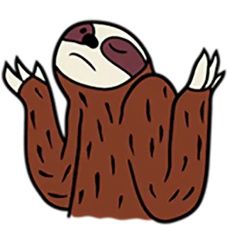 😏 b754eb44 preguiça, animal, desenho animado, dar de ombros, engraçado, fofo whatsapp sticker