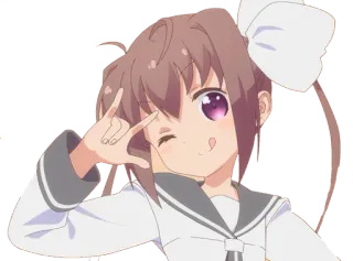 😜 12ab6d50 动漫, 女孩, 眨眼, 可爱 telegram sticker