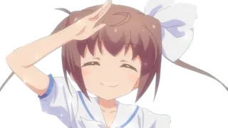 ☺ 4f59a0b8 动漫, 女孩, 问候, 可爱, 敬礼 telegram sticker