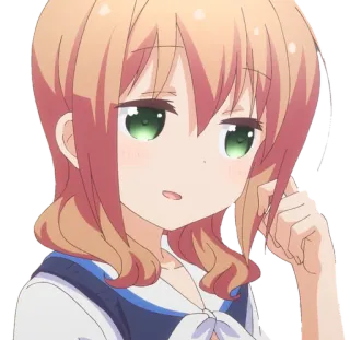 😏 be943d6c 动漫, 女孩, 思考, 可爱, 卡哇伊 telegram sticker