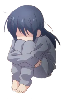 😔 ccf27729 动漫, 悲伤, 孤独, 孩子, 哭泣 telegram sticker