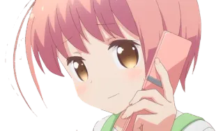 😊 dbfc9e62 动漫, 女孩, 手机, 可爱, 通话 telegram sticker