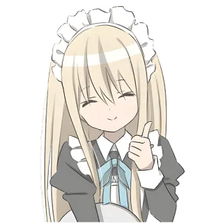 👍 124c7b58 อนิเมะ, เมด, ยกนิ้วโป้ง, น่ารัก, ร่าเริง telegram sticker