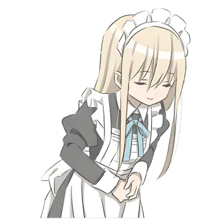 👋 d904cf4e อนิเมะ, เมด, น่ารัก, ผมบลอนด์, คาวาอิ, คำนับ, ขอโทษ telegram sticker