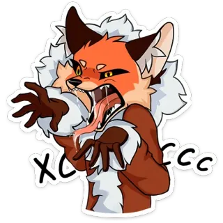 🤬 655ac6af хохохоссс volpe, cartone animato, arrabbiato, animale, peloso telegram sticker