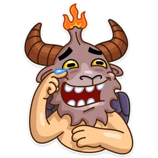 😂 fb92a1c1 diavolo, demone, corna, cartone animato telegram sticker