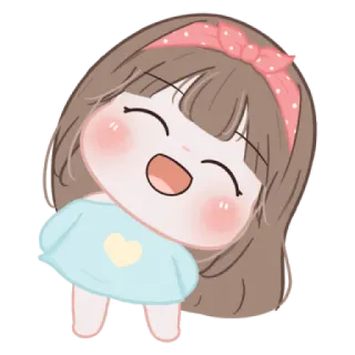 🍼 0d16cca3 imut, kartun, gadis, bahagia, hati telegram sticker