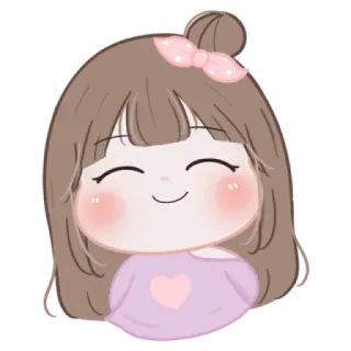 🍼 96df9734 imut, cewek, kartun, kawaii, hati, senang telegram sticker