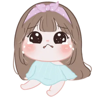 🍼 a1c0b12a sedih, menangis, imut, kawaii, gadis, chibi telegram sticker