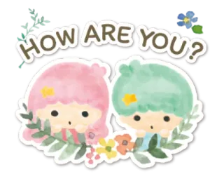 🧁 26e06fd9 HOW ARE YOU? 可爱, 问候, 人物, 友善, 温馨 whatsapp sticker