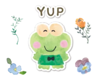 🧁 456f5d76 YUP 青蛙, 可爱, 卡通, 是的, 绿色 whatsapp sticker