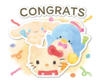 🧁 c975ddd6 CONGRATS 恭喜, 庆祝, 问候, 派对, 可爱 whatsapp sticker