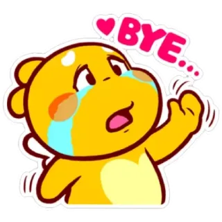 😁 46cce362 BYE... triste, llorando, adiós, dibujos animados, oso telegram sticker