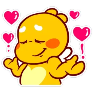 😁 4c1959c5 corazones, lindo, amarillo, personaje, amor telegram sticker
