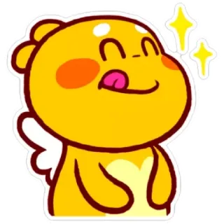 😁 69df5a4a mono, amarillo, animal, personaje, brillos telegram sticker