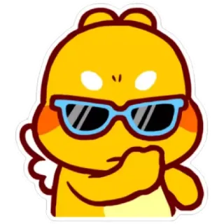 😁 7ccbf3a8 guay, gafas de sol, amarillo, dibujos animados, personaje telegram sticker