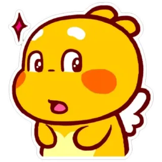 😁 dd24d7c8 mono, dibujos animados, amarillo, personaje, alas, brillo telegram sticker