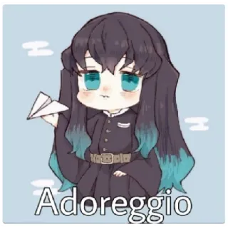 😁 fb17742b Adoreggio จิบิ, เครื่องบินกระดาษ, อนิเมะ, น่ารัก whatsapp sticker