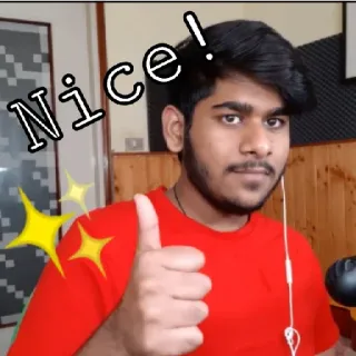 😁 39629501 Nice! thumbs up, nice, positive, approval, man, sparkles telegram sticker