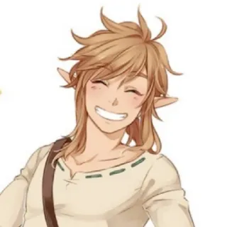 😁 33a58177 Link The Legend of Zelda Link, Legend of Zelda, personnage, sourire, elfe, fantaisie telegram sticker
