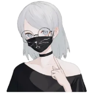 😁 36fc30d1 meisje, anime, masker, schattig, choker telegram sticker