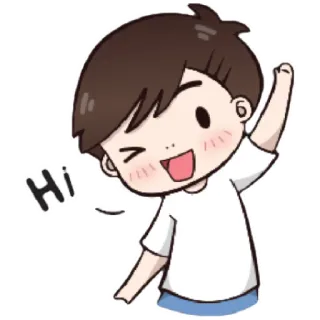 😁 2c0af713 Hi 漫画, 挨拶, 男の子, かわいい, 手を振る, こんにちは telegram sticker