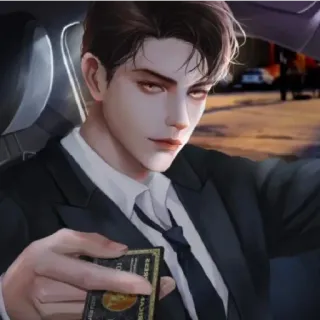 😁 3df9bafa pria, bisnis, kartu, jas, karakter, potret telegram sticker