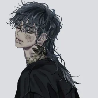 😁 8c0ebfce Anime, Karakter, Tato, Gondrong, Memar, Pria telegram sticker