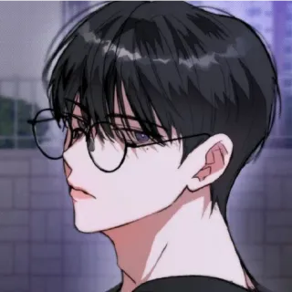 😁 b5af6e14 Anime, Anak laki-laki, Kacamata, Pria, Korea, Kartun telegram sticker