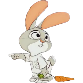 😁 563acfc4 卡通, 兔子, 兔子, 动物, 胡萝卜, 插画 telegram sticker