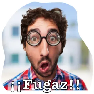 ⚪️ 20793036 ¡¡Fugaz!! surpris, homme, lunettes, fugace whatsapp sticker