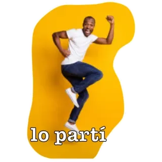 ⚪️ 3bad528f lo partí homme, saut, célébration, succès, espagnol, fête whatsapp sticker
