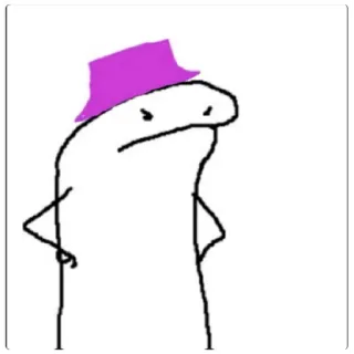 😁 26011515 patyczak, kreskówka, kapelusz, zły, prosty, rysunek liniowy telegram sticker