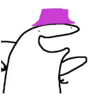 😁 4e3210fd patyczak, kreskówka, fioletowy kapelusz, rysunek telegram sticker